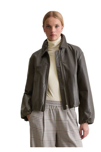 MARC O'POLO DENIM Lederblouson dunkelbraun