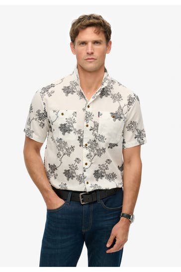SUPERDRY Kurzarmhemd floral Regular Fit
