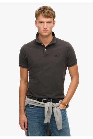SUPERDRY Polo-Shirt 'Vintage Destroy' anthrazit