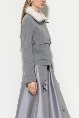 LUISA CERANO Wollmix-Blouson grau