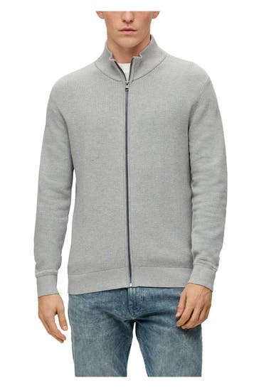 S.OLIVER Strickjacke hellgrau