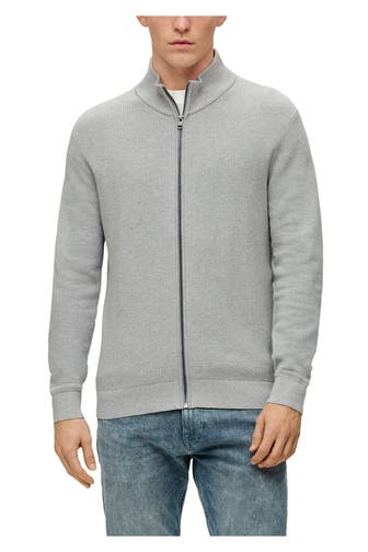 S.OLIVER Strickjacke hellgrau