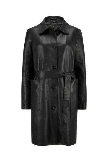 MILESTONE Ledermantel 'Chiron' schwarz