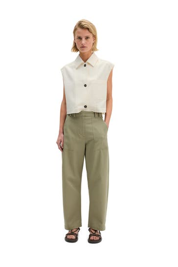 MARC O'POLO Stoffhose wide leg oliv