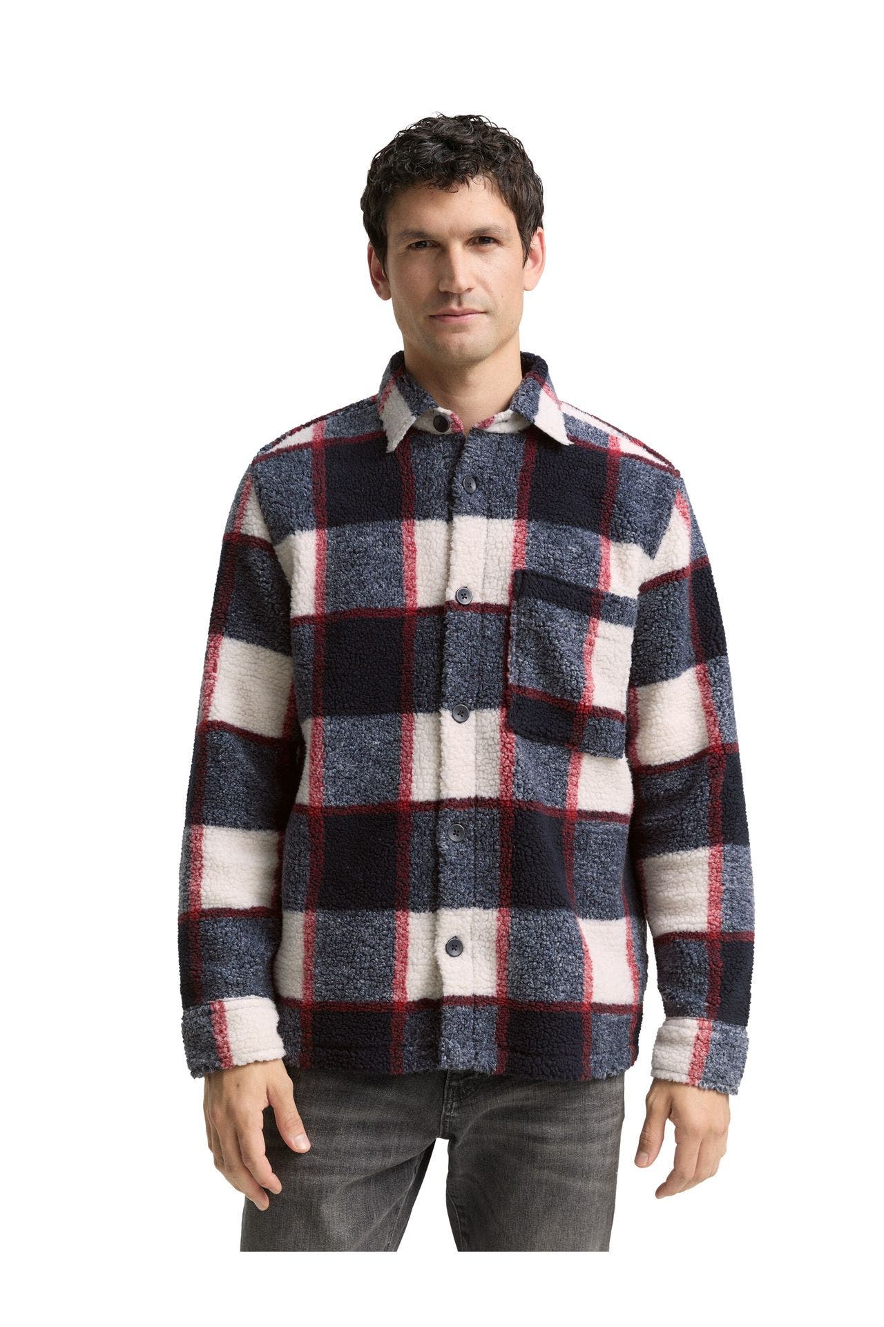 TOM TAILOR Fleecejacke kariert, Bild 1
