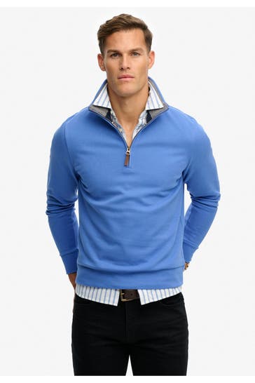 SUPERDRY Sweat-Troyer azurblau