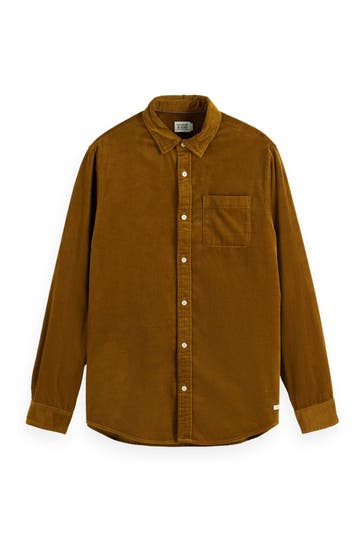 SCOTCH & SODA Cordhemd goldbraun