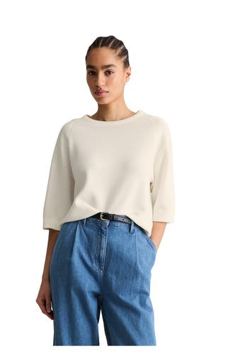 MARC O'POLO DENIM Strickshirt weiß