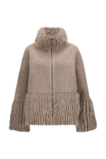 MILESTONE Kunstfelljacke 'Raya' greige