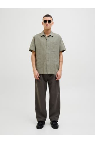 JACK & JONES Kurzarmhemd grüngrau