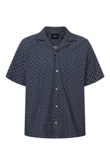 JOOP! Kurzarmhemd Hanes dunkelblau Regular Fit