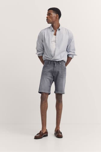 BUGATTI Jeansshorts steingrau modern