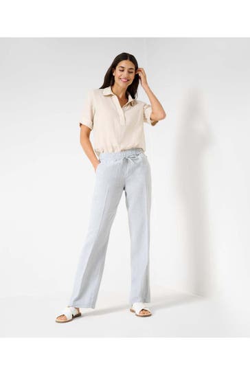 BRAX Leinenhose blaugrau