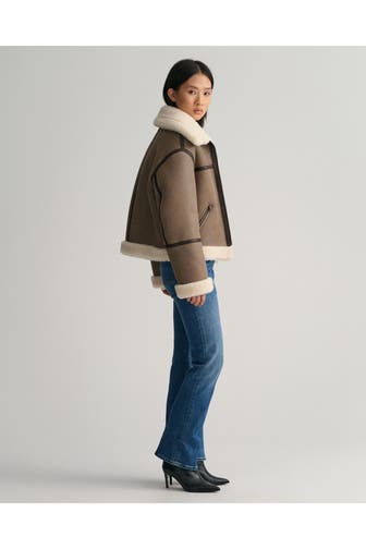 GANT Lederjacke dunkelbraun