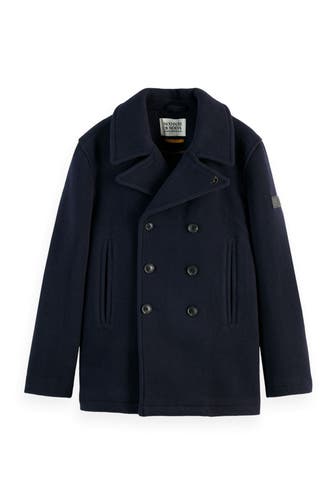 SCOTCH & SODA Wollmixmantel dunkelblau