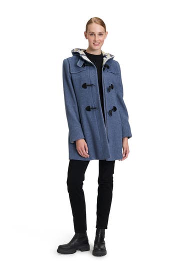 GIL BRET Blue woollen blend coat