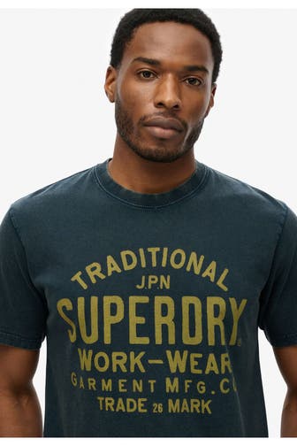 SUPERDRY T-Shirt 'Machined Goods' dunkelgrün