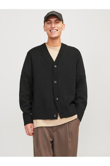 JACK & JONES Strickjacke 'Jorfrederiksberg' schwarz