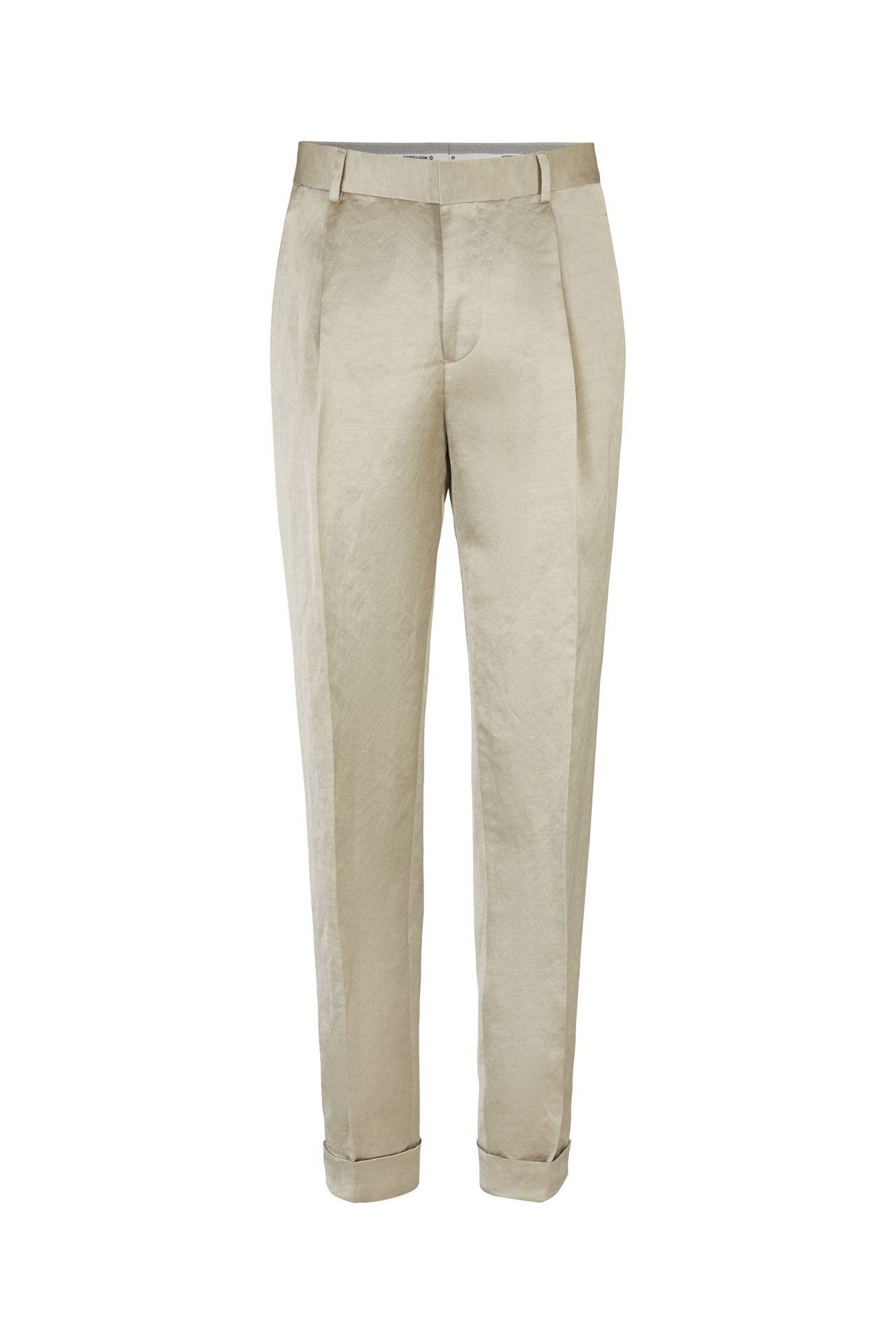 STRELLSON Stoffhose Leinen-Mix Bundfaltenhose Luis, beige beige Straight, Bild 1