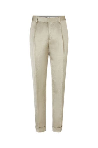 STRELLSON Stoffhose Leinen-Mix Bundfaltenhose Luis, beige beige Straight