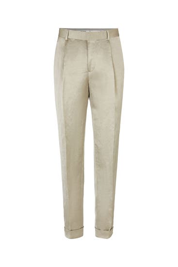 STRELLSON - Stoffhose Leinen-Mix Bundfaltenhose Luis, beige beige Straight