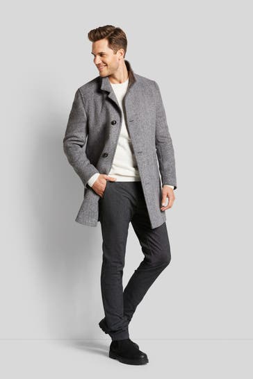 BUGATTI Wollmixmantel hellgrau