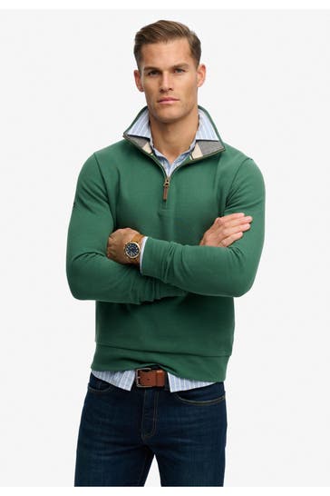 SUPERDRY Sweat-Troyer grün