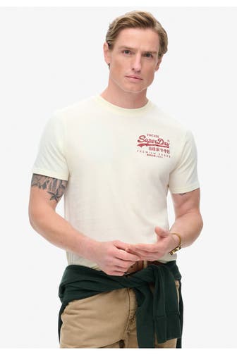 SUPERDRY T-Shirt 'Tokyo VL' offwhite