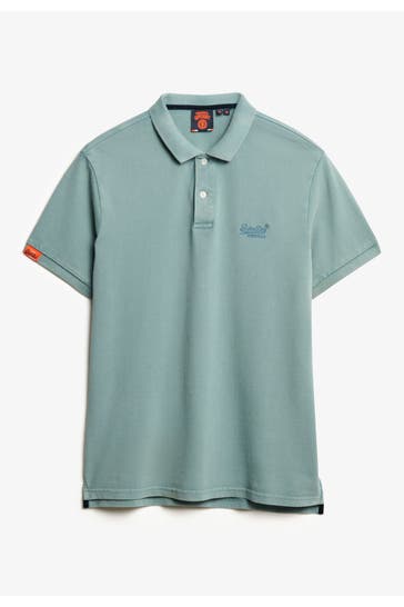 SUPERDRY Polo-Shirt 'Vintage Destroy' graublau