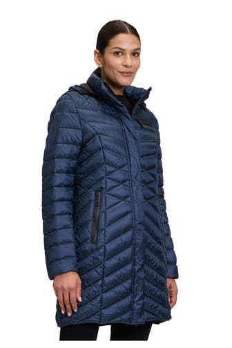 GIL BRET Steppmantel nachtblau glänzend