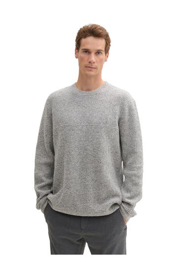 TOM TAILOR Strickpullover grau