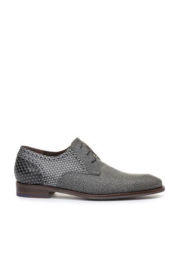 FLORIS VAN BOMMEL Leder-Schnürer 'De Stapper ' grau Slim Fit