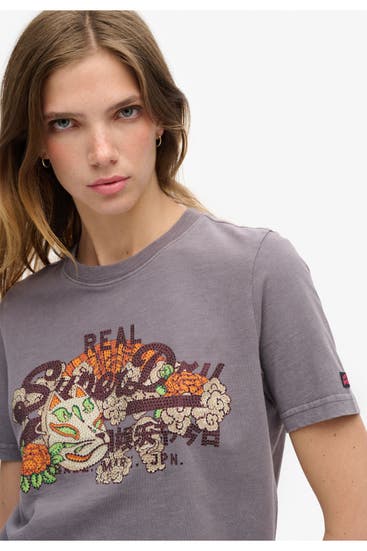 SUPERDRY - T-Shirt blaugrau