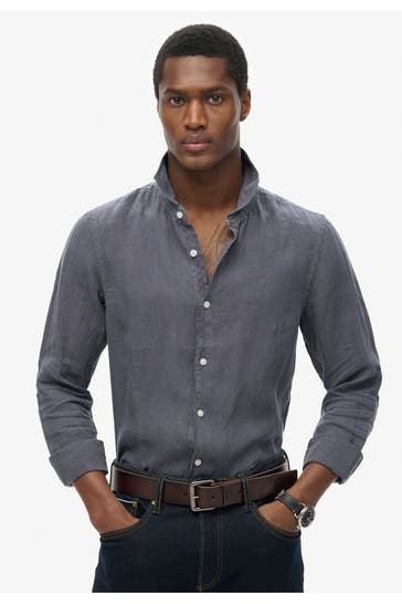 SUPERDRY Leinen-Hemd 'Vacation' Slim Fit