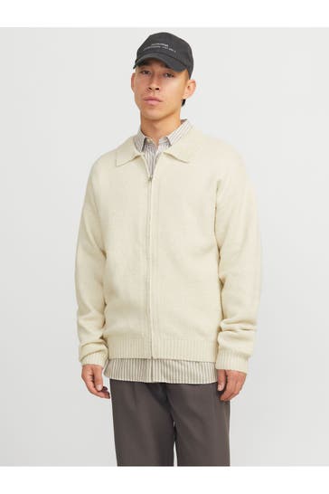 JACK & JONES Strickjacke 'JPRCCFox' creme