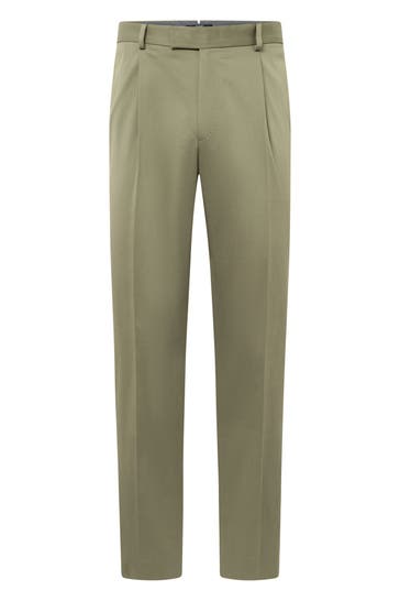 JOOP! Stoffhose Baumwoll-Baukasten-Hose Bennet in Beige oliv Slim