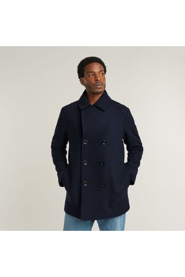 G-STAR Wollmix-Mantel nachtblau