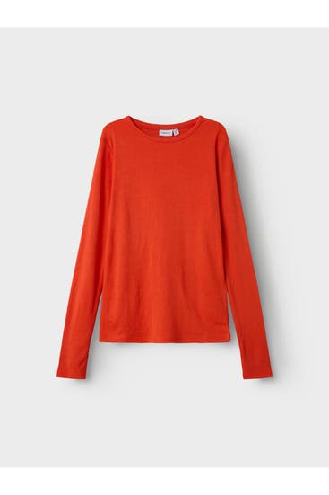 NAME IT - Langarmshirt orangerot