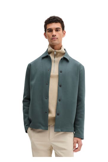 MARC O'POLO Sweat-Overshirt smaragdgrün