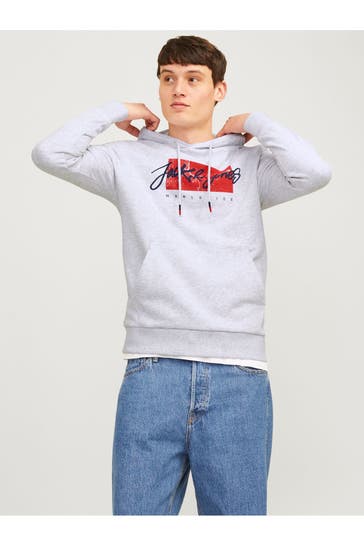 JACK & JONES Hoodie hellgrau