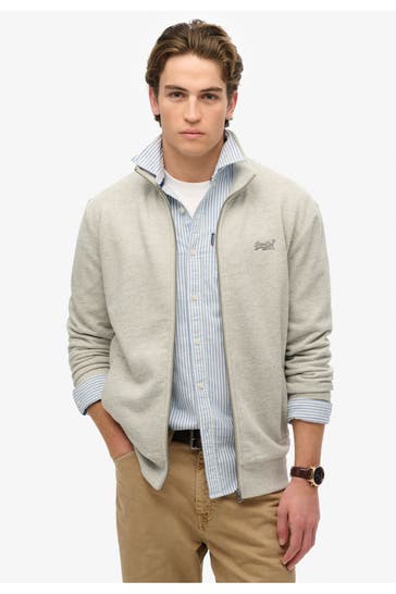 SUPERDRY Sweatjacke grau