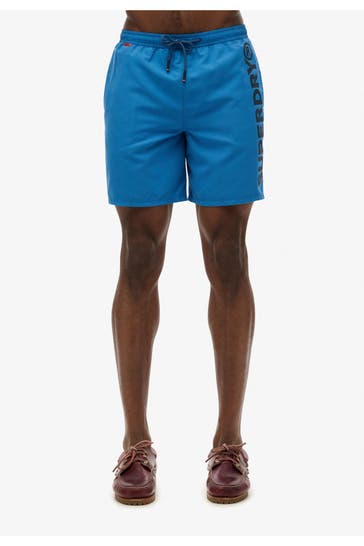 SUPERDRY Badeshorts 'Sport Graphic' azurblau