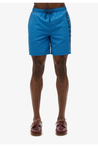 SUPERDRY Badeshorts 'Sport Graphic' azurblau