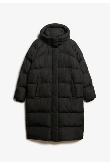 SUPERDRY Steppmantel schwarz