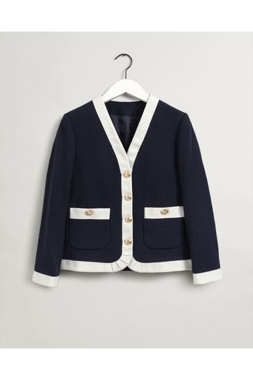 GANT Tweed-Jacke dunkelblau