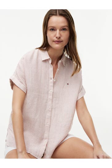 TOMMY HILFIGER Leinenbluse gestreift