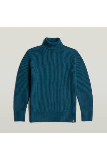 G-STAR Wollmix-Rollkragenpullover petrol