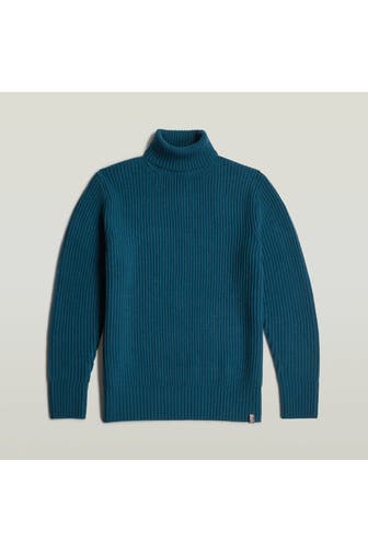 G-STAR Wollmix-Rollkragenpullover petrol