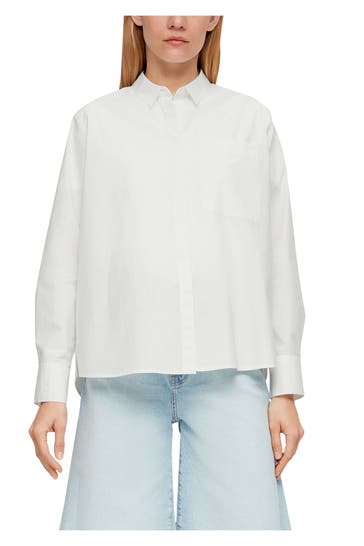 S.OLIVER Hemdbluse weiß
