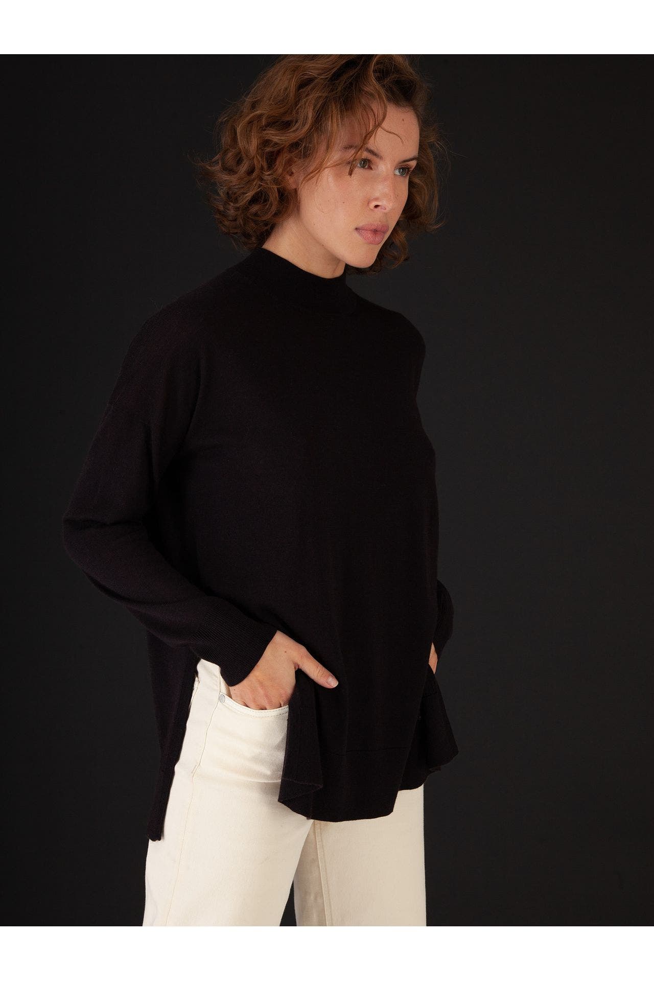FTC Kaschmirmix-Pullover schwarz, Bild 1